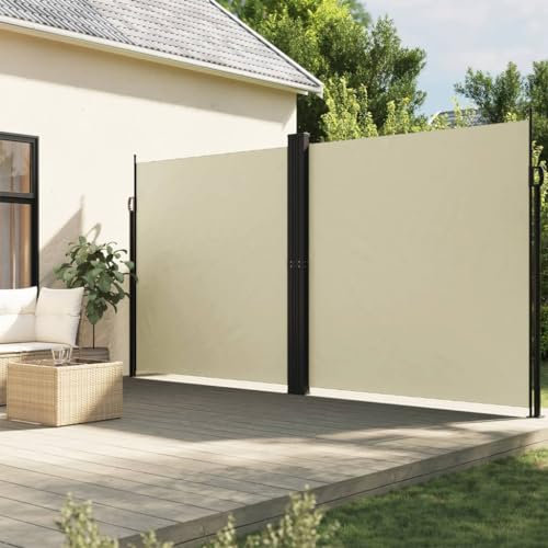 Xichuzi Seitenmarkise Ausziehbar Creme 200x600 cm, Balkon Markise, Sonnenschutz, Balkon überdachung, Sonnenmarkise, Terrassen-markisen - 4004850