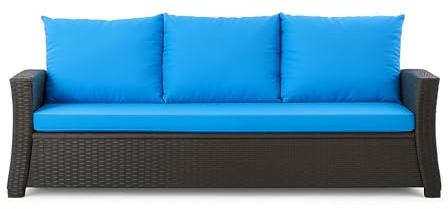 Setgarden® Bankauflage - Outdoor sitzkissen für Gartenbank für polyrattan- Polster Auflage Outdoor - Bankpolster Auflage für Sitzbank Rattan Hollywoodschaukel (Blau, 160x50x50cm)