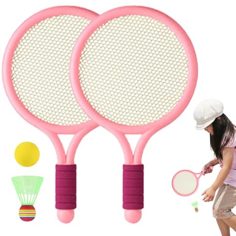 Raqueta de bádminton para niños, juguete de raqueta de bádminton - Mango antideslizante Equipo deportivo de bádminton para niños,Juego de pelota para dos jugadores para niños con pall