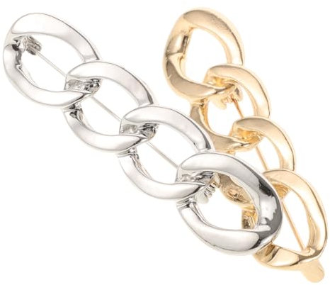 WRITWAA 2stücke Minimalistische Dekorative Brustbrosche Und Schalring Anti-exposure Sicherheitsclip Aus Langlebiger Zinklegierung Taillenverkleinerndes Mode-accessoire in Gold Und Silber f