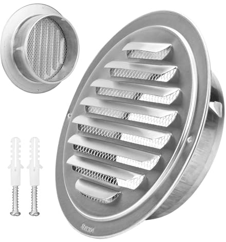 Griglia Aerazione Tonda, Griglia Di Ventilazione Rotonda In Acciaio Inox 304 Con Rete Anti Insetti, Griglia Di Scarico Rotonda Per Garage Cucina Bagno Cantina(300 mm/11.81 in)