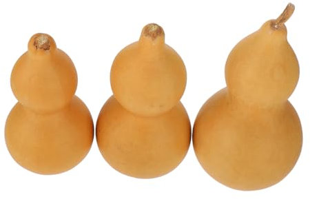Alipis 3pcs Natural Gourd Shape Ornament, Khaki Home Décor Accent