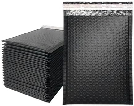 DYYEUAVT Luftpolstertaschen 100 Pcs Bubble Packaging Envelope Mailing Envelopes Mailer Poly Envelope for Shipping Self Seal Bubble Bag Padding FüR CDs & Schmuck & Kosmetik(Black,11 * 15cm)