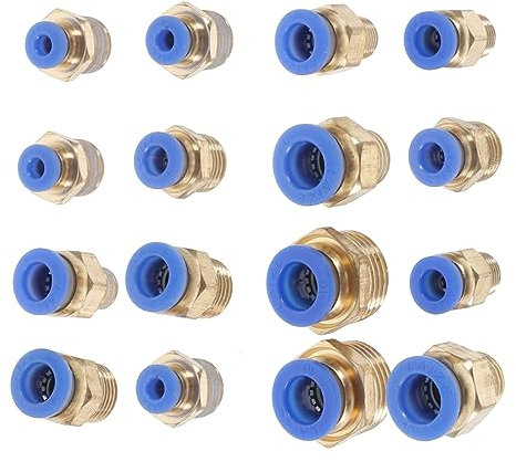Ciieeo Raccordi Rapidi Aria Pneumatici Assortiti Connettori Tubo Flessibile in Abs e Rame Accoppiatori Dritti Antileak Per Compressori e Attrezzi Aria Industriali Per Progetti Meccanici