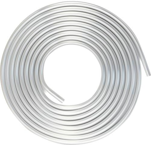 MuRealy Tuyau de carburant rigide en aluminium OD de 0,6 cm - 7,6 m - Grade 1060 - Pour ligne de frein, ligne de gaz en métal, équipement de réfrigération