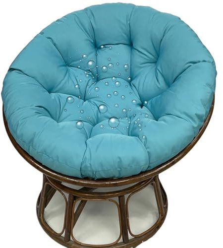 JORTUIO Wasserdicht Sitzkissen Rundes Papasansessel Kissen Hängesessel Bodenkissen Kissen für Schwenksessel, Korbsessel Outdoor/Indoor Gartenmöbel Sitzauflage Auflage(Blau,130x130cm)