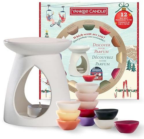 Yankee Candle Coffret cadeau de bougies parfumées | 12 bougies parfumées1 brûle-parfum et 1 bougie chauffe-plat non parfumée | Collection Après-ski | Cadeau de Noël idéal pour les femmes