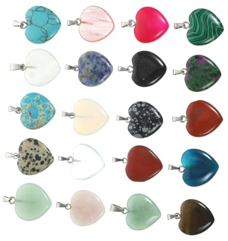 DEARMAMY 20 Stück Wasserklare Kristall Herz Anhänger Zum Basteln Leichtes Selbstgemacht Armband Und Halskette Zubehör Hängende Charme Dekoration Für Handarbeit Und Geschenk