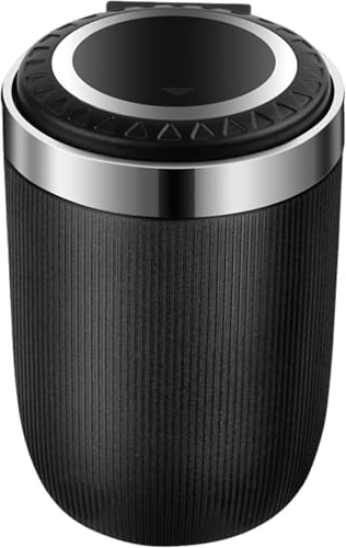 Car Ashtray with Lid and Led Light - 2.8x1.9x3.9 Inch Smell-Proof Portable Auto Accessory for Men Car Ashtray with Lid Smell Proof Portable