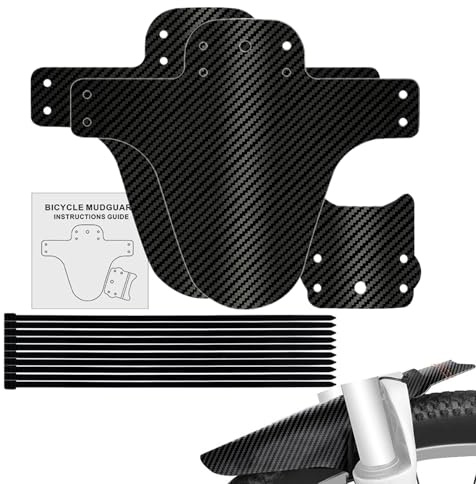 Jiimhte Protecteur de Vélo Tout Terrain,Protection Contre La Boue en Fibre De Carbone Renforcée,Garde-Boue Et Arrière pour Vélo De Montagne - pour Trail Route Course Gravel Urbain Et