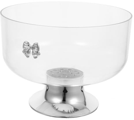 TOGEVAL Grand Bol à Dessert sur Pied en Acrylique Transparent Hauteur 20 CM Profondeur 23 CM Bol à Punch Polyvalent pour Fruits et Desserts Saladier Décoratif la Cuisine et Fêtes