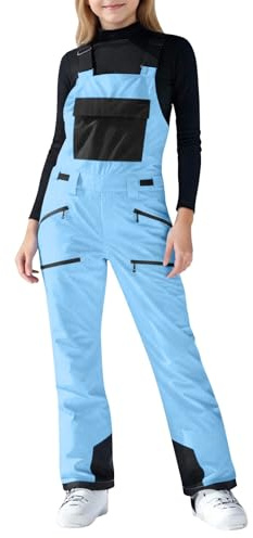 Skihose für Mädchen Skianzug Schneehose Kinder Ski Latzhose Skioverall mit Verstellbaren Trägern Winter Warme Outdoor Sport Schneeoverall Schneeanzug Skibekleidung 4-5 Jahre