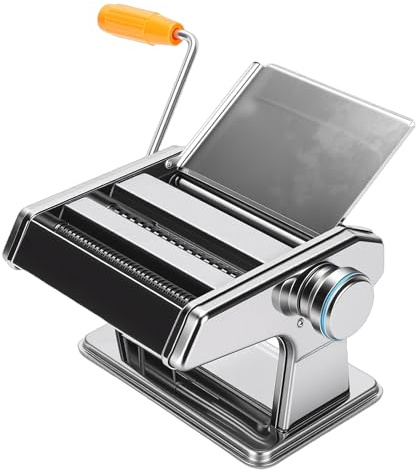 Oreilet Máquina para Hacer Pasta Manual, Máquina para Hacer Fideos Casera de Acero Inoxidable, Cortadores de Rodillos para Pasta para Espaguetis, Fettuccine, Lasaña, Fettuccini