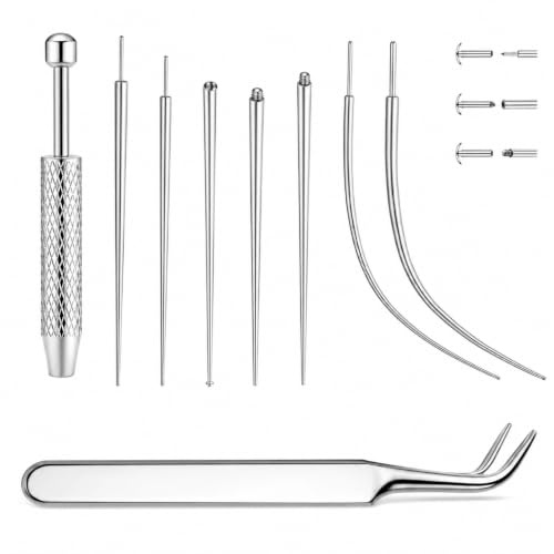 Piercing Nadel Chirurgenstahl 16g 18g, Piercing Taper Insertion Piercing Wechsel Set, Piercings Einführhilfe Piercings Kugel Aufdreher, Edelstahl Wechselhilfe für Ohr, Nase Lippe und Bauch