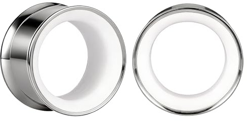 Vankula Ohr Tunnel 1 Paar Double Flared Flesh Plugs Ohrendehner Einfache Edelstahl Ohrpiercing Ohrloch dehnen Schmuck für männer damen 6mm bis 25mm
