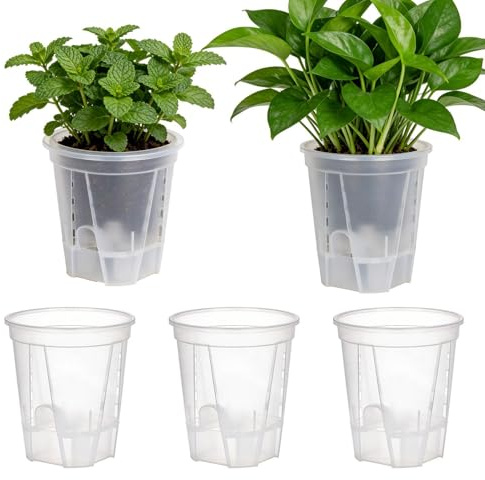 Generisch Selbstbewässernder Blumentopf,5er Set Blumenkübel mit Abflussloch - Selbstbewässerungstöpfe | für Balkon Garten Terrasse Außenbereich Zuhause Tomaten Erdbeeren