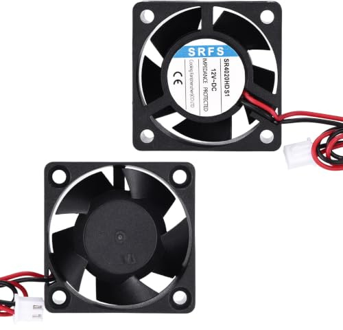 sourcing map 4020 Fan 40mm x 20mm 1-3/5 Inch 12V Small Plastic Cooling Fan 2 Pin for Computer PC Case CPU Heatsink 3D Printer Desktop Cooling Router Server(2 PCS)