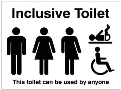 Panneaux d'informations avec toilettes incluses This Toilet can be used by Anyone, 200 X 150, 1