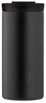 24BOTTLES Travel Tumbler - Mug Isotherme Cafe et The 600 ml, Tasse Isotherme 100% Hermétique, Thermos 6h Hot et 24h Cold, Bouteille Gourde Isotherme Inox Écologique au Design Italien, Tuxedo Black