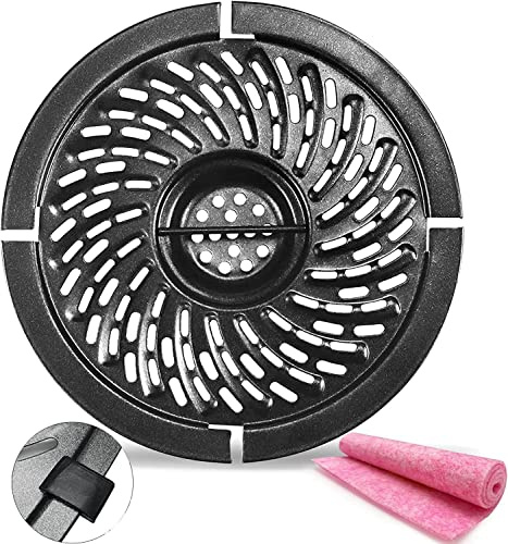 Power Dash Chefman 2QT Round Non-Stick Air Fryer Grill Pan Tray Rack with Rubber Feet, Grill Plate Crisper Plate for Air Fryer Accessories, Dishwasher Safe