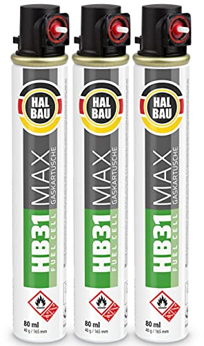 Lot de 3 cartouches de gaz 165 mm, 80 ml, Fuel Cell