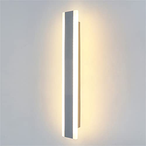 LED Lange Lichtleiste Wandlampen Innen Dimmbar Modern Wandleuchten 3 Farbtemperatur Einstellbar Aluminium Acryl Wandlicht Up Down Wandbeleuchtung Schlafzimmer Wohnzimmer Treppen (Grau,120cm 58W)