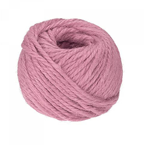 sourcing map 82 Feet 2.5mm Garden Twine, Jute Rope String for Crafts, Gift Wrapping, Packing, Gardening, and Wedding Decor, Pink
