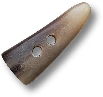 Knopfparadies - 2er Set blond-braune Knebelknöpfe aus echten Büffelhornspitzen - B-WARE! Ø: ca. 18-20mm x 48-51mm!