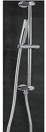 MILANO Pencil Hand Shower Handset Hose Integrated Elbow Riser Rail Chrome