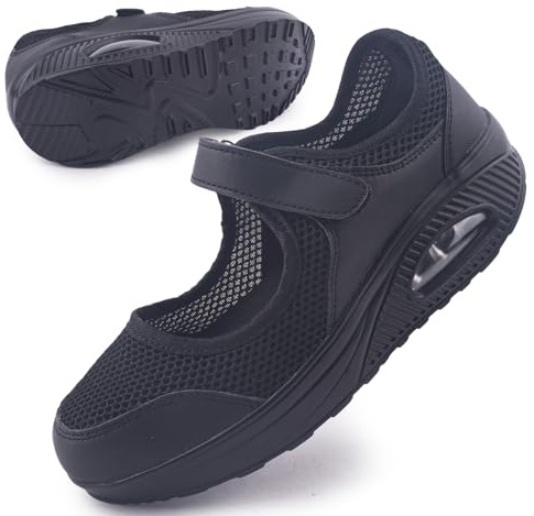 Git-up Zapatos Cómodos para Caminar para Mujeres con Correa Ajustable, Zapatos de Enfermería Casuales de Malla Transpirable Zapatillas Ligeras de Cojín de Aire 1922