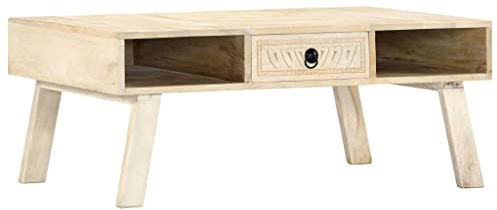 BUKSCYJS Couchtisch kleine Zimmer, Sofatisch, Wohnzimmertisch Couchtisch 100×60×40 cm Mango MassivholzFür Wohnzimmer, Schlafzimmer, Büro, Eingang, Korridor