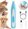Hundeschermaschine Leise, Haustierhaarschneider mit LED-Licht, Hunde Haarschneidemaschine, USB Wiederaufladbar Schermaschine Hund, Pfotentrimmer für Hunde Katzen Pfoten, Augen, Ohren, Gesicht (Blau)