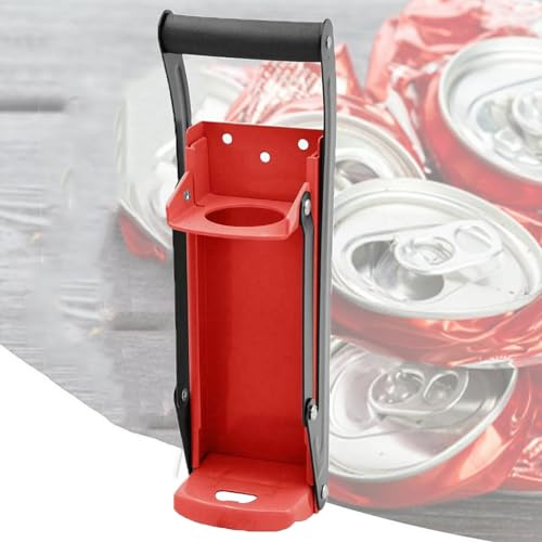 Abrelatas de cerveza trituradora de latas, 500 ml, con mango de agarre para botellas de plástico, latas de aluminio, reciclaje de botellas, ideal para refrescos y agua
