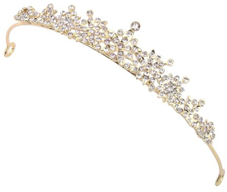 Krone Damen, Diadem Königin, Tiara Gold, Kristall Krone Mädchen, Diadem Silber Hochzeit, für Braut, Geburtstag, Bühnenauftritte und Abschlussball Party