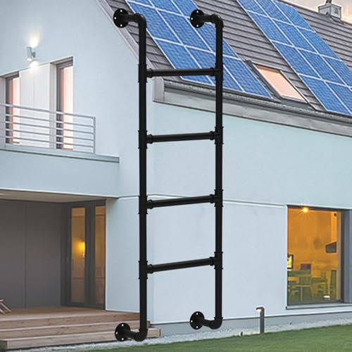 Scala antincendio in alluminio a 5 pioli, per cantina, finestra, 137,2 cm, altezza 226,8 kg, capacità di carico e scala per letto a castello per ambienti umidi (105 cm)