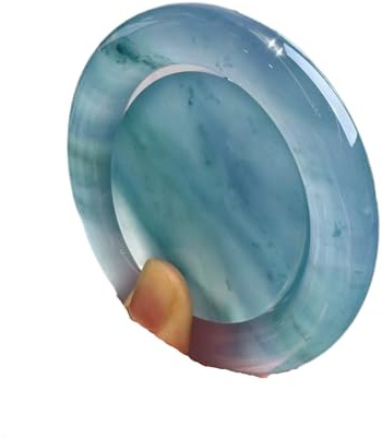 SQPZM Naturjade-Armreif für Damen, echt aus 100% Jade der Güteklasse A, handgefertigt, heilend, schützend, Glücksbringer