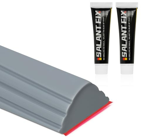 Flintronic 200 cm svallskyddslist dusch, självhäftande, duschtröskel golv, duschtätning svallskydd, duschvattenstopp ramlös duschdörr, för kök badrum handfat (grå)