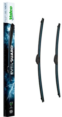 VALEO EVERGUARD - VSK17 - Juego de escobillas limpiaparabrisas planas de silicona de alta calidad y larga duración X2- Longitudes: 530mm/500mm - Delanteras - Juego de 2-566033