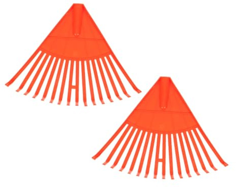 TOBBOMEY 2 pezzi Rastrello Plastica Denti per Giardino e Prato Rastrello Foglie e Erba Resistente per Pulizia Piante e Cortile Utile per Giardinaggio Esterno