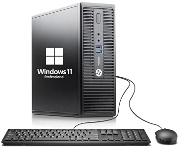 HP ProDesk 400 G3 SFF Desktop Computer PC, Intel Core i5-6500, 8GB RAM, 250GB SSD, WiFi, Bluetooth, US QWERTY Keyboard, Windows 11 Pro (Renewed)