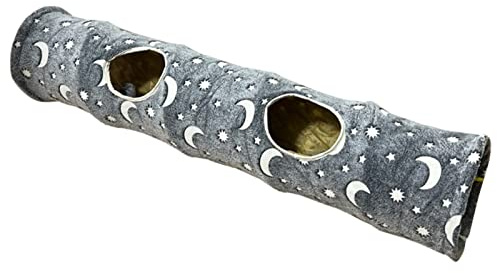 Itkcozcg Tunnel per gatti da interno con palline di peluche, tenda a scomparsa, facile da riporre, tunnel interattivo per gatti per interni, grande tenda lunga e giocattolo