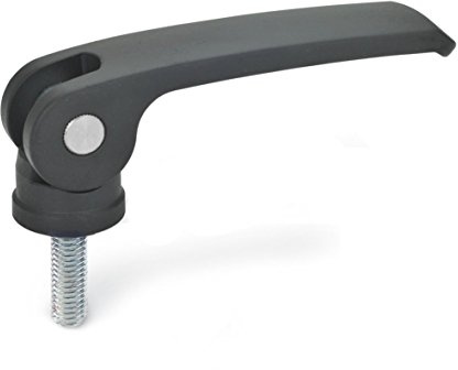 Ganter Normelemente | Excenterspännare med skruv – 927-63-M6-30-B-B | Handtagslängd l1: 63 mm | Gänga d2: M6 | Spak zinkgjutning, svart | 1 styck
