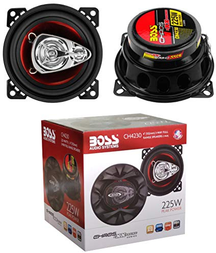2 Haut-PARLEURS Compatible avec Boss Audio Systems CH4230 CH 4230 coaxial 3 Voies 10,00 cm 100 mm 4 diamètre 112,5 Watt rms 225 Watt Max 4 ohm 90 DB spl Voiture, par Paire