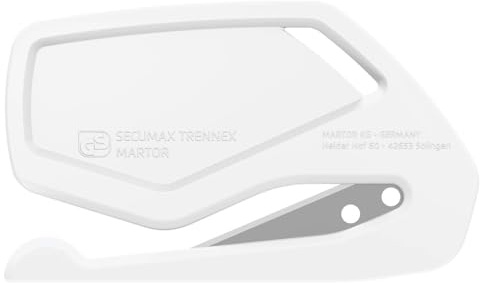 MARTOR 100 x Cuchillos de seguridad, Hoja oculta, TRENNEX con hoja puntiaguda 85, Cúter profesional, ligero, plástico, Para diestros y zurdos
