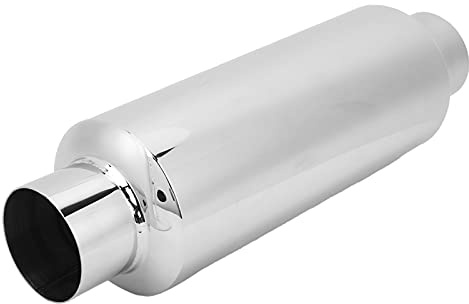 Silencieux Voiture, Tuyau D'Échappement, Silencieux d'échappement 2,5 pouces droit à travers le silencieux en acier inoxydable coton universel