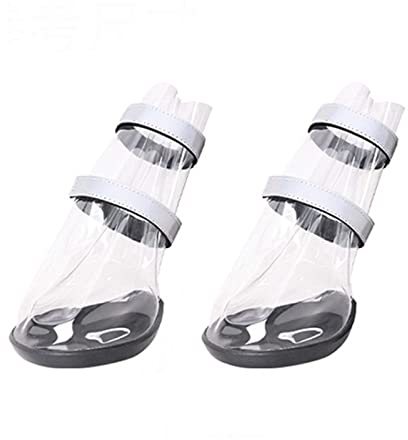 JUSHZ Hundeschuhe Wasserdicht Pfotenschutz Dog Shoes Hund Schuhe Für Große Hunde Kleine Sommer Outdoor Puppy 4er-Set Abriebfester Anti Rutsch Wasserdicht Komfortabler Verdickter (S,Black)