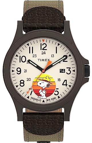 Timex Expedition X Peanuts Beagle Scout Acadia Men's 40 mm Fabric Strap Watch TW4B29200
