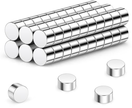 Wukong N45 minimagneter starka, 3 x 2 mm | 60 stycken neodymmagneter, små men starka för kylskåp, kontor, 3D-skrivare, modeller och gör-det-själv-projekt