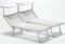 GOVITA Lettino Mare in Alluminio, Sdraio Prendisole Pieghevole con Tettuccio Parasole e Cuscino, per Piscina e Giardino (Avorio)
