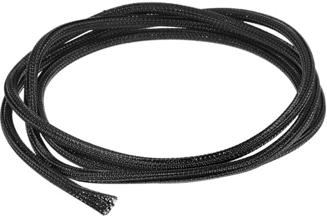 sourcing map Gaine de protection tressée extensible en PET pour gestion des câbles, TV, ordinateur, audio, appareils de bureau et à la maison, 2,1 m – Noir